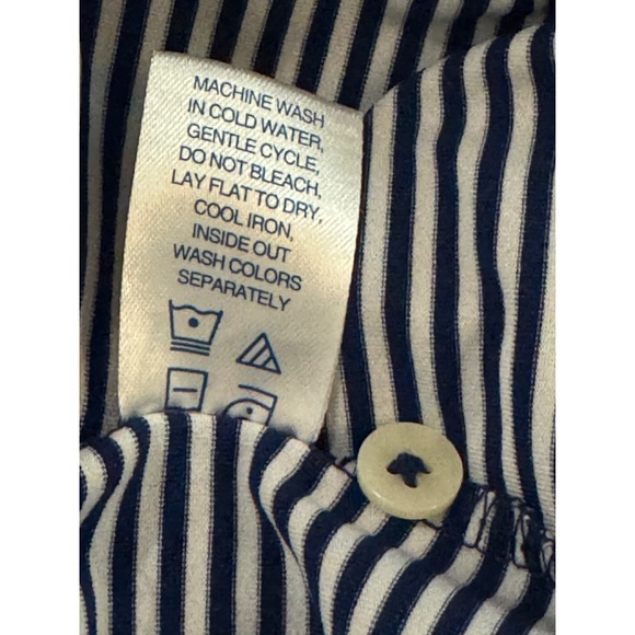 Stitch Golf Polo Shirt Mens XL Navy Blue White Striped Performance Casual - Picture 15 of 16